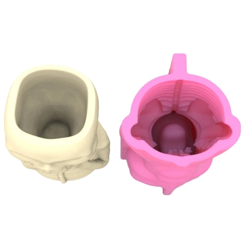 Halloween Skull Gypsum Flower Pot Silicone Mold