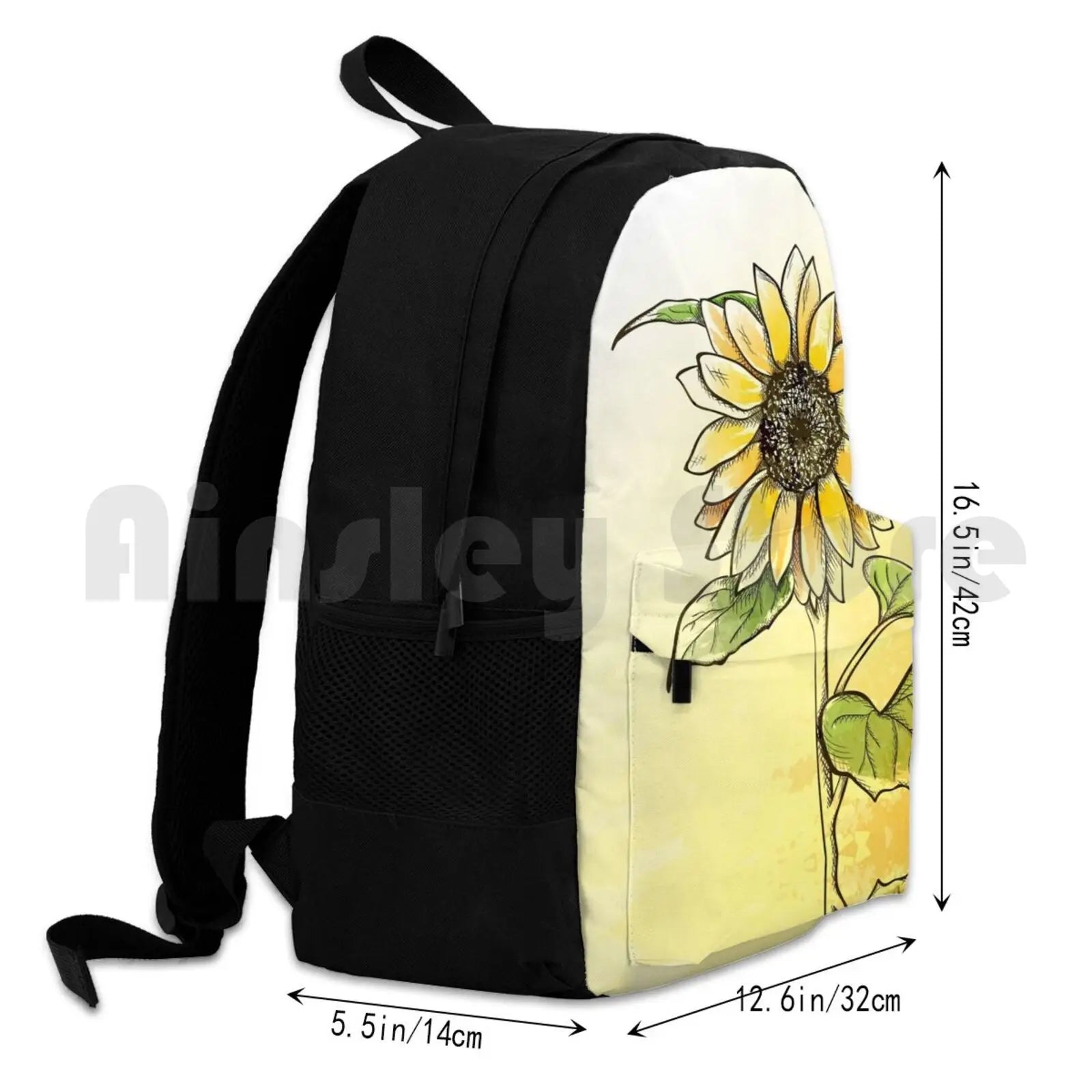 Sunflower Camping Backpack Waterproof Vintage Background Cover