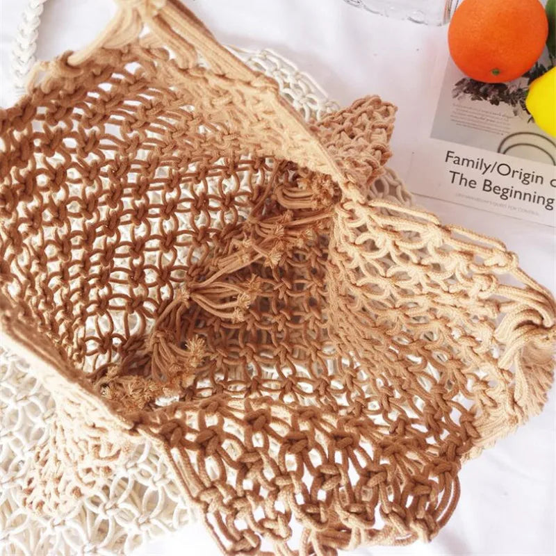 Straw Shoulder Bag Women Rattan Beach Travel