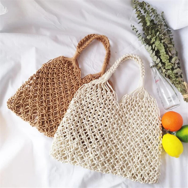 Straw Shoulder Bag Women Rattan Beach Travel