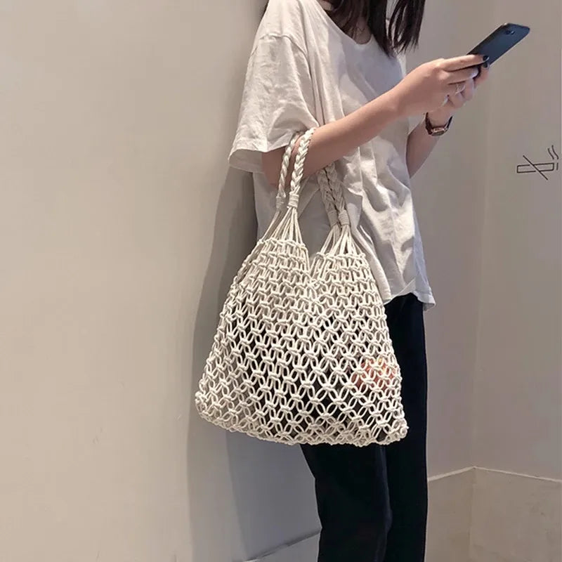 Straw Shoulder Bag Women Rattan Beach Travel