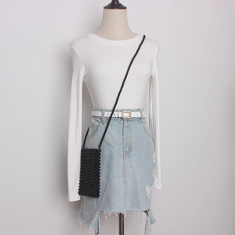 Hand-woven Pearl Shoulder Bag Women Crossbody