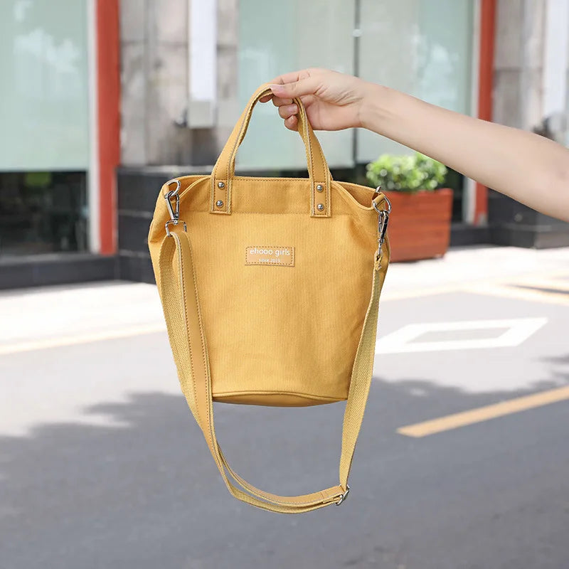 Canvas Bucket Bag Large Capacity Single Shoulder Messenger Bag