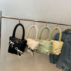 Soft Leather Tote Shoulder Bag for Women with Thick Handle