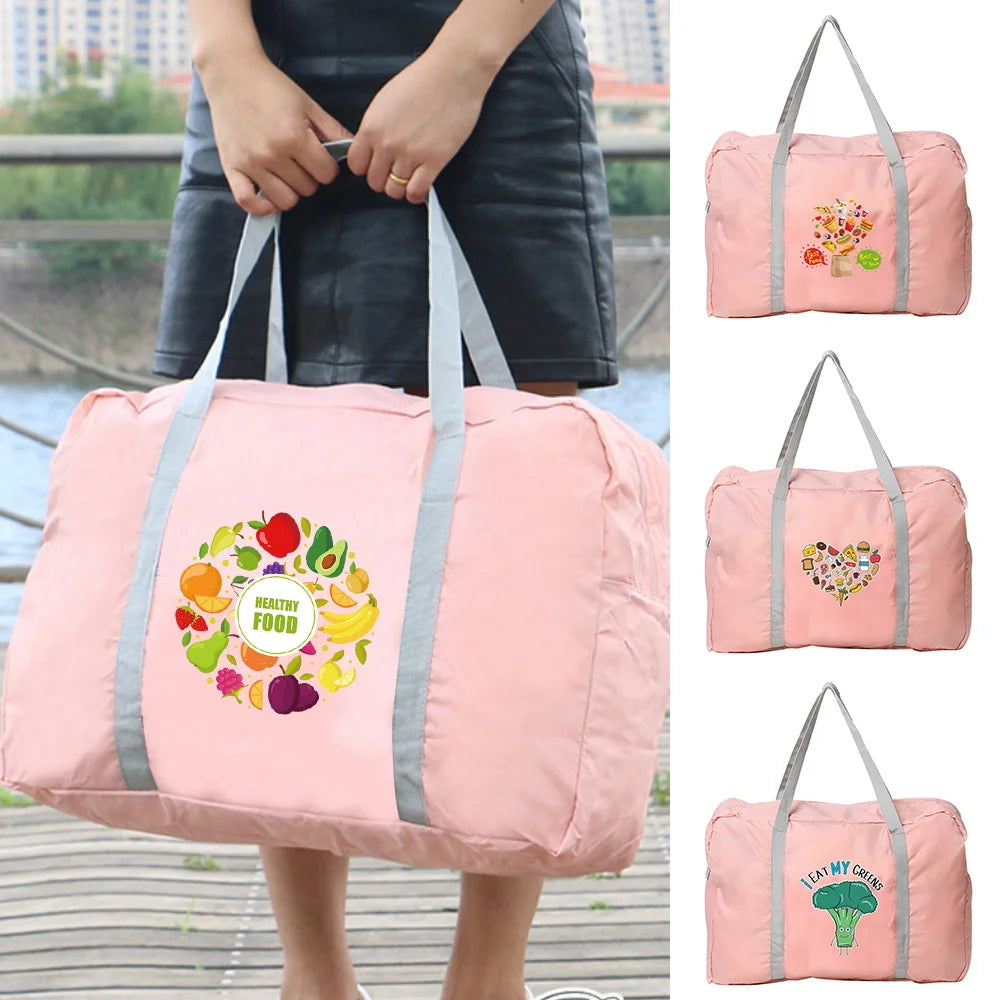 Food Print Organizer Bag for Women Camping Travel Storage