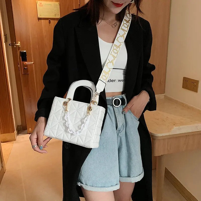Classic Quilted Shoulder Bag for Women, PU Leather Crossbody Bag