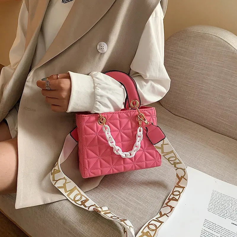 Classic Quilted Shoulder Bag for Women, PU Leather Crossbody Bag