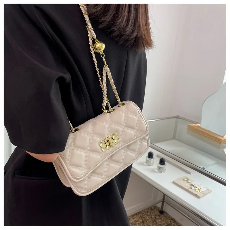 Rhombic Lattice Chain Bag Small Square Messenger Women's Bag