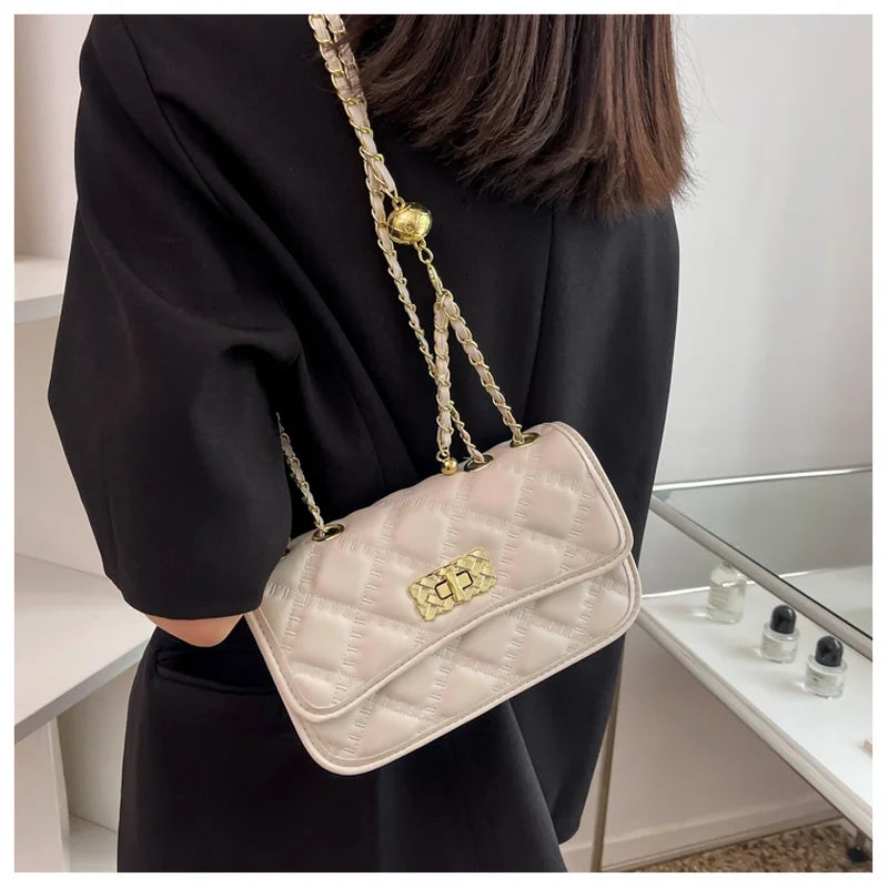 Rhombic Lattice Chain Bag Small Square Messenger Women's Bag