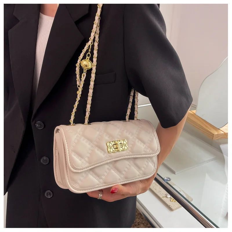 Rhombic Lattice Chain Bag Small Square Messenger Women's Bag