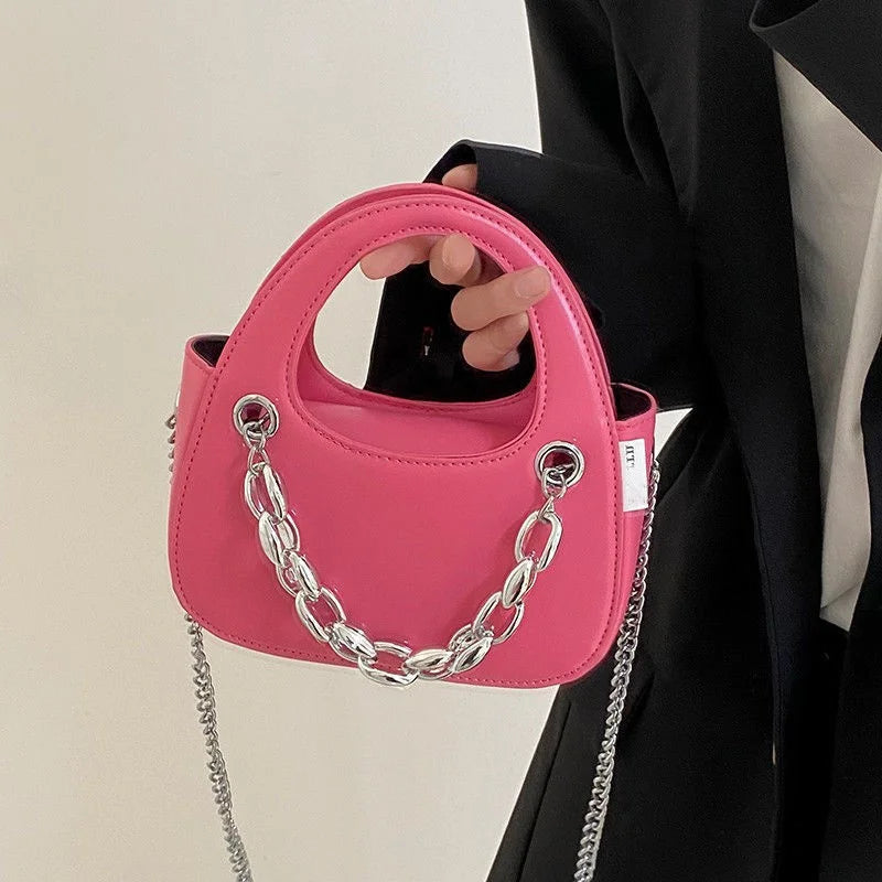 Small Shoulder Sling Bag Women's Chain Niche Y2K Goth Techwear