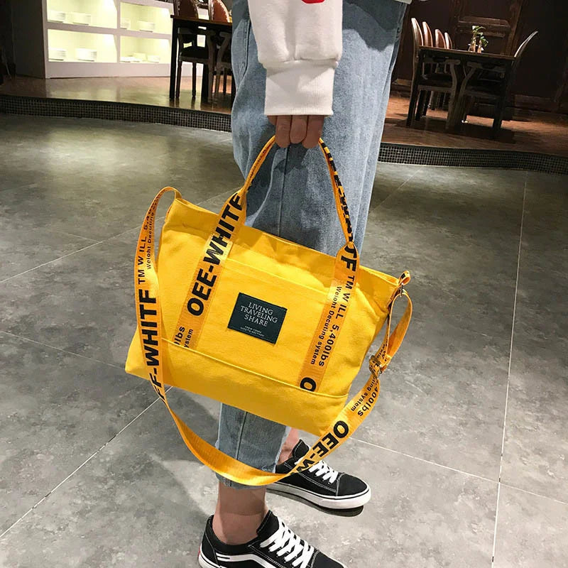 Canvas Tote Bag Large Capacity Casual Shoulder Messenger Bag