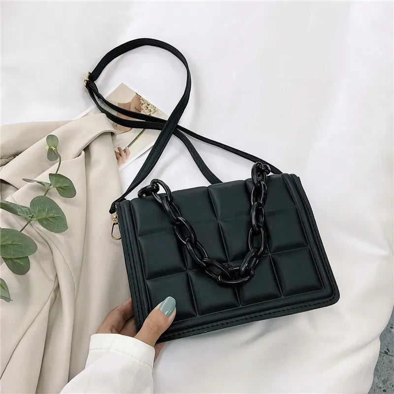 Women Chain Rhombus Shoulder Messenger Bag Small Square Shoulder Bag