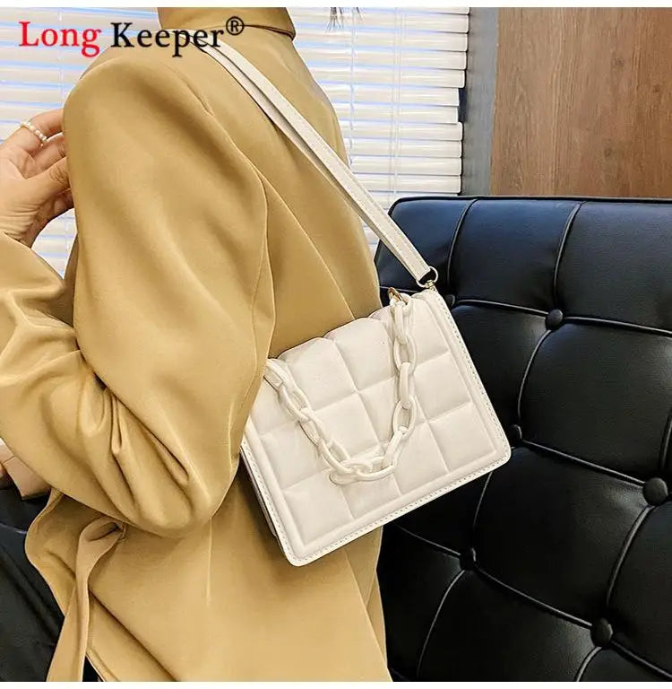 Women Chain Rhombus Shoulder Messenger Bag Small Square Shoulder Bag