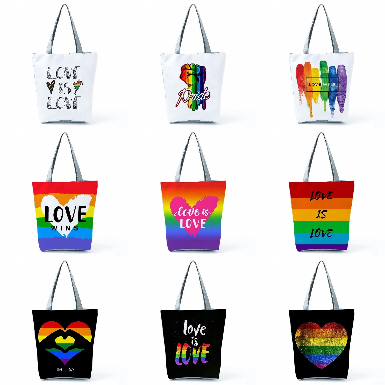 Love is Love Rainbow Graphic Pride Tote Bag