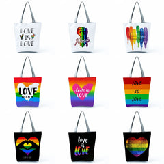 Love is Love Rainbow Graphic Pride Tote Bag