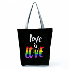 Love is Love Rainbow Graphic Pride Tote Bag