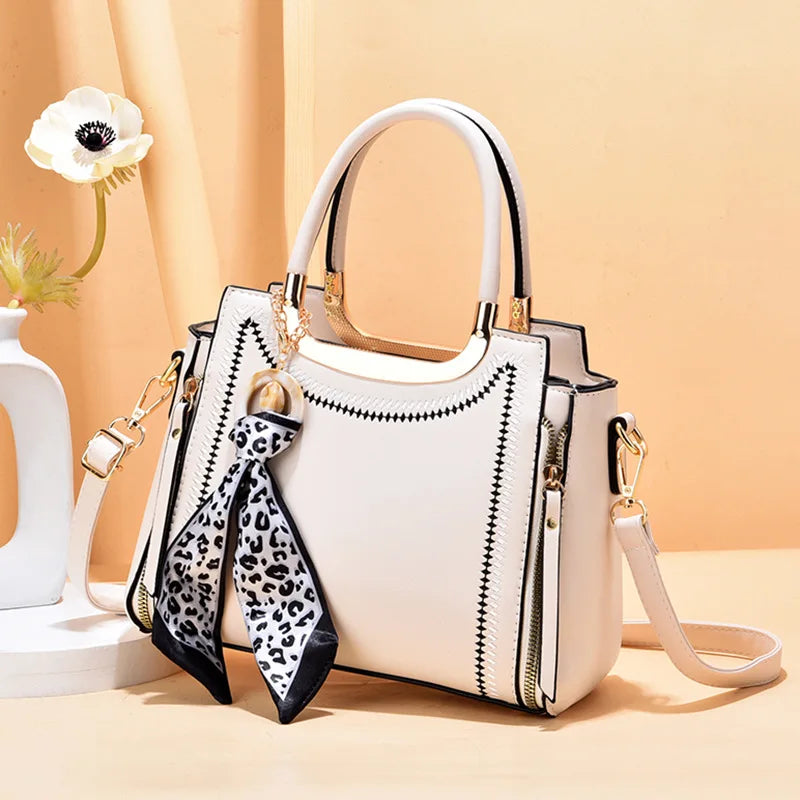 Leather Women's Shoulder Bag Top-Handle Tote Handbag