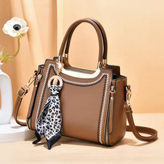 Leather Women's Shoulder Bag Top-Handle Tote Handbag
