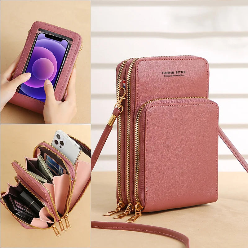 Women's Shoulder Bag with Mirror Touch Screen Phone Bag