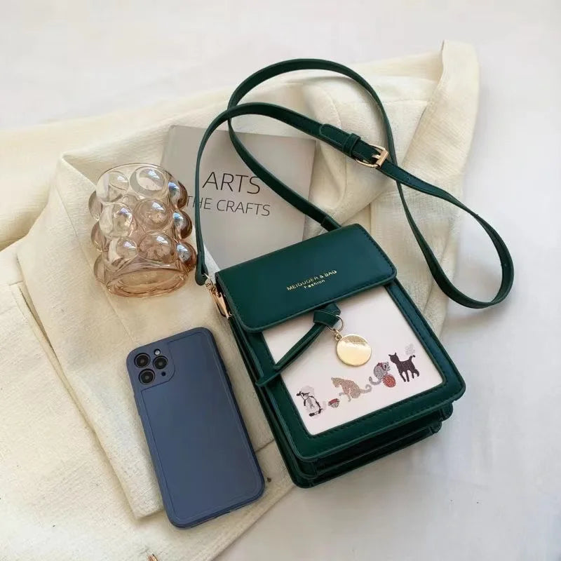 Women Shoulder Bag Messenger Large-capacity Touch Screen Phone Wallet