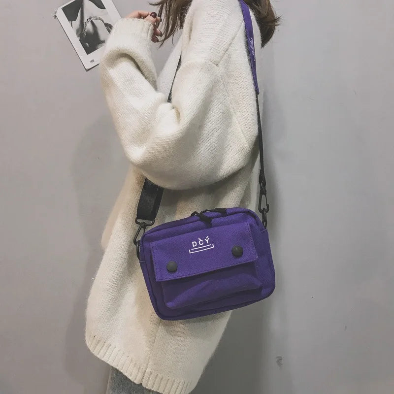 Canvas Crossbody Bag Women Casual Shoulder Messenger Bag