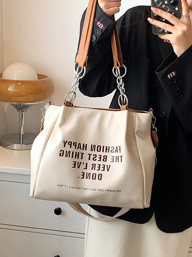 Large Capacity Women's Shoulder Bag Top Handle Shopper Bag