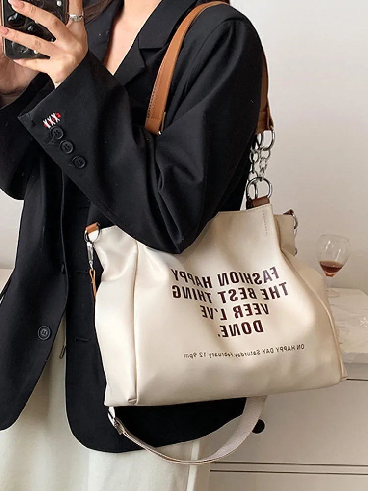 Large Capacity Women's Shoulder Bag Top Handle Shopper Bag