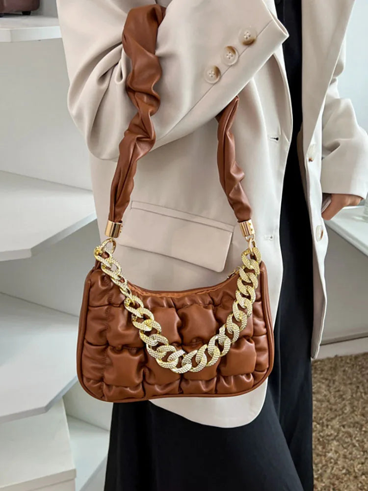 Thick Chain Shoulder Bag Underarm Crossbody Female Bags