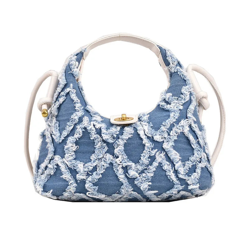 Denim Beach Shoulder Bag Ladies Casual Hobo Tote Bag