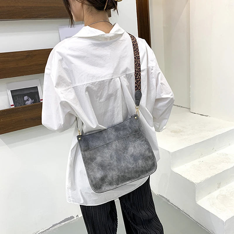 Leopard Print Shoulder Strap Tote Bags Rainbow Purses and Handbags