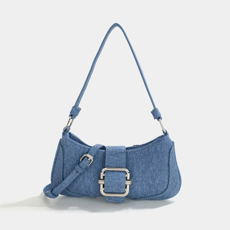 Retro Stitching Shoulder Bag Women's Crossbody Underarm Bag