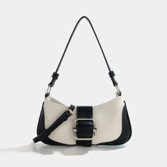 Retro Stitching Shoulder Bag Women's Crossbody Underarm Bag