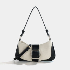 Retro Stitching Shoulder Bag Women's Crossbody Underarm Bag