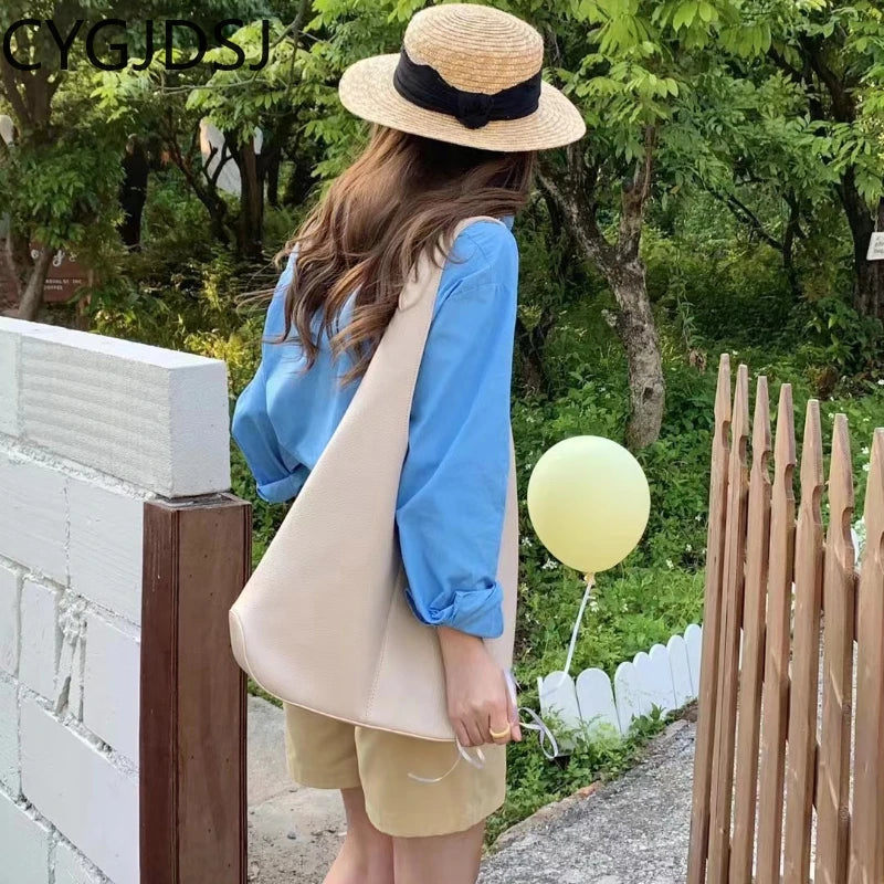 Women's Shoulder Bag Leather Bucket Handbag