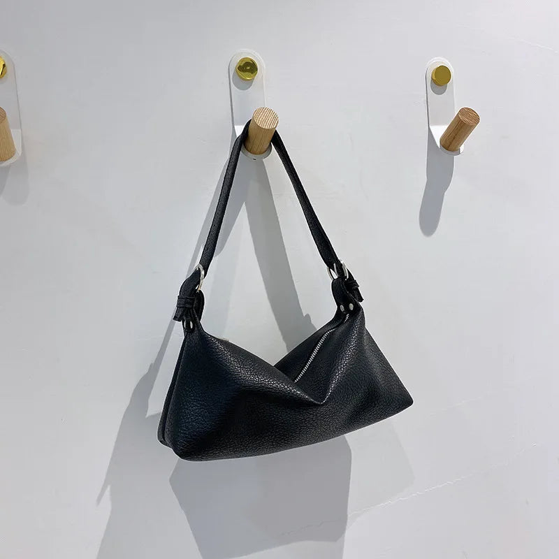 Vintage PU Leather Top Handle Bag Women Handbag