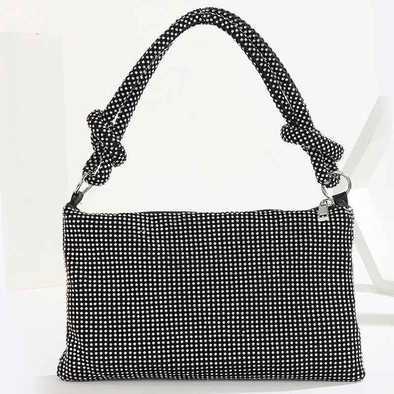Silver Rhinestones Evening Clutch Bag for Wedding