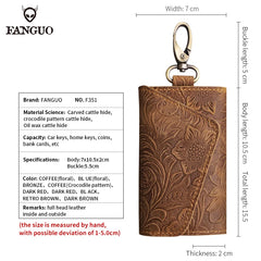 Men's Leather Key Wallet Car Key Holder Soft Bag Keys Case Pouch