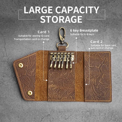Men's Leather Key Wallet Car Key Holder Soft Bag Keys Case Pouch
