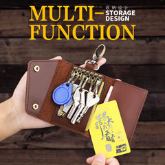 Men's Leather Key Wallet Car Key Holder Soft Bag Keys Case Pouch