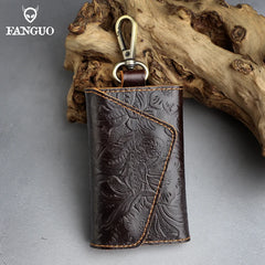 Men's Leather Key Wallet Car Key Holder Soft Bag Keys Case Pouch