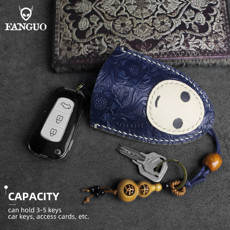 Leather Smart Key Bag Pull-type Key Pocket