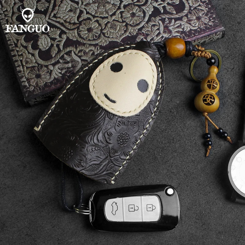 Leather Smart Key Bag Pull-type Key Pocket