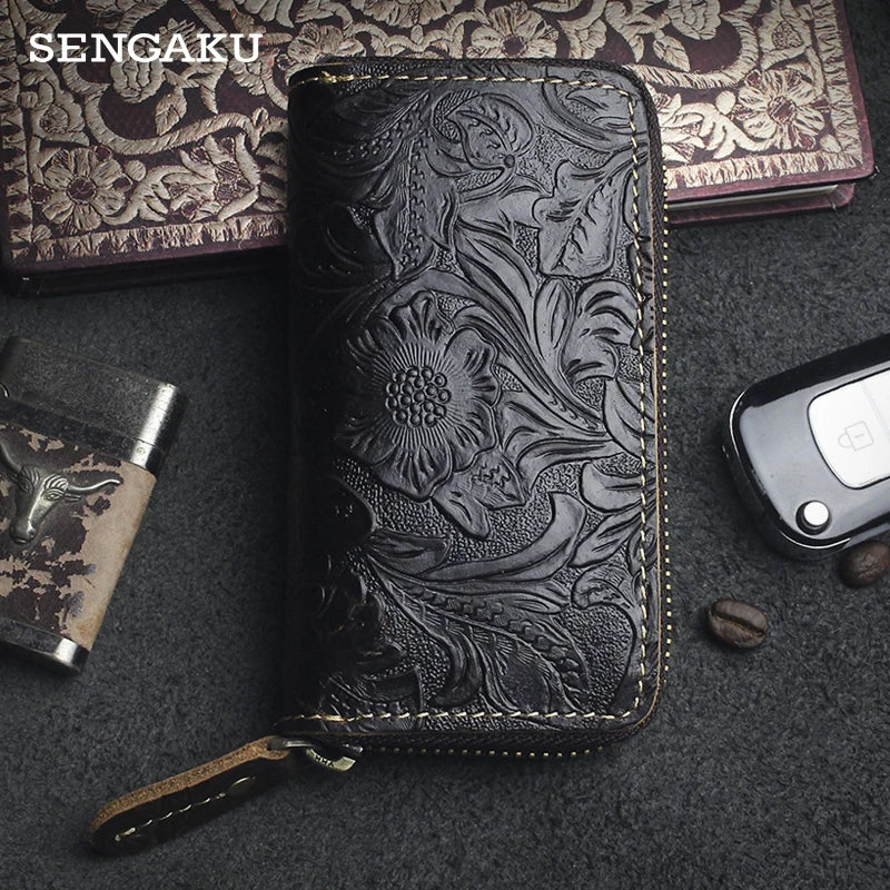 Leather Smart Key Wallet Cowhide Housekeeper Key Pocket