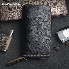 Leather Smart Key Wallet Cowhide Housekeeper Key Pocket