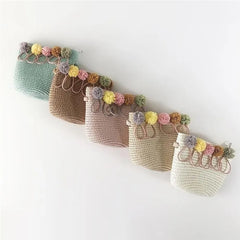 Girls Shoulder Bag Flower Straw Bag Messenger Bag Small Handbag