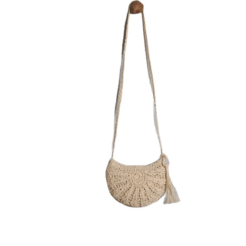 Rattan Woven Straw Crossbody Bag Summer Beach Women Messenger Shoulder Bags