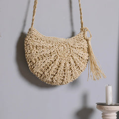 Rattan Woven Straw Crossbody Bag Summer Beach Women Messenger Shoulder Bags