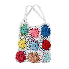 Colorful Crochet Tote Bag for Spring Fall Drop