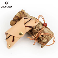 Leather Eyeglasses Soft Pouch with Lanyard